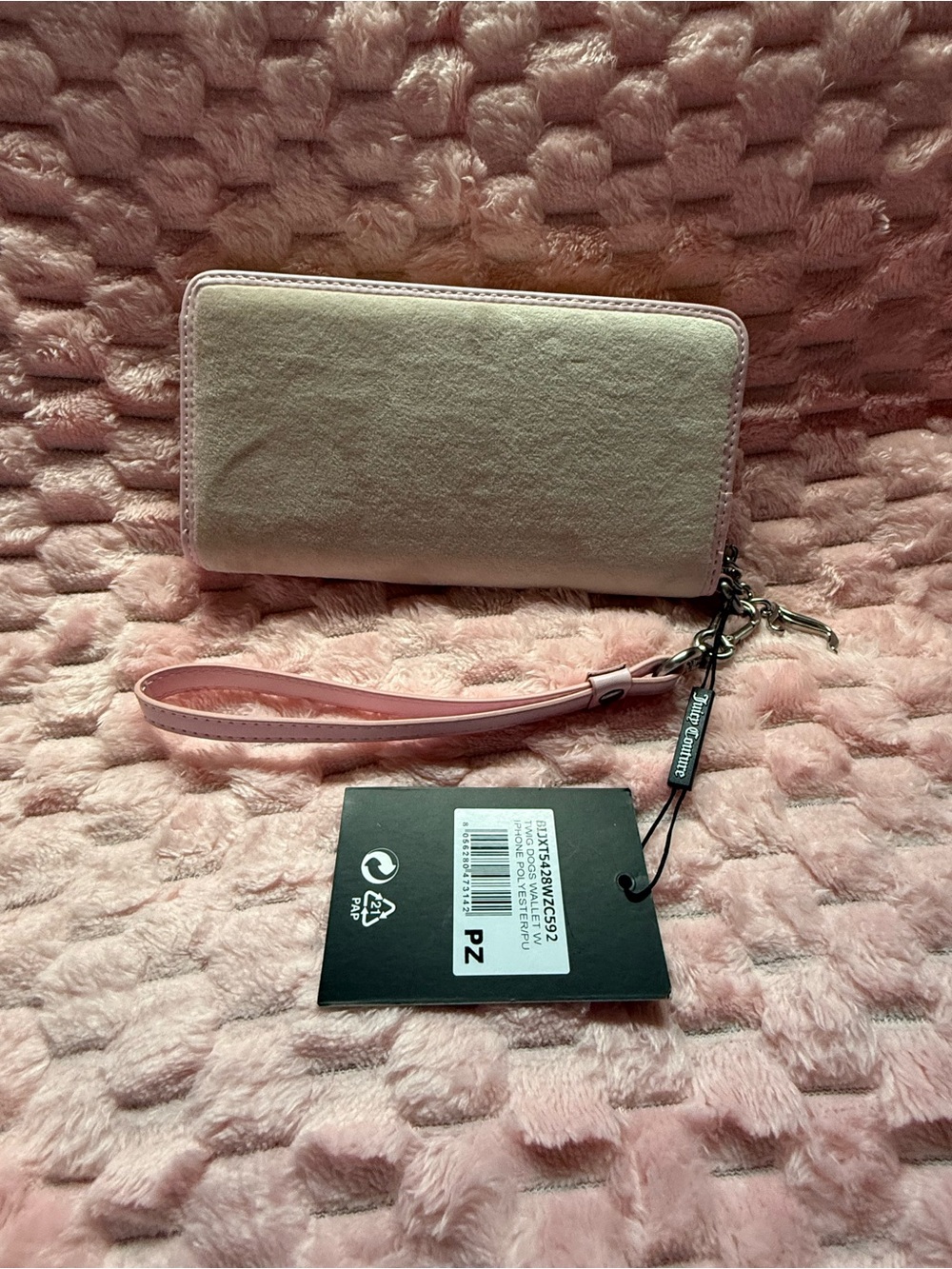 Juicy Couture UK Long Wallet Beige / Pink **Born In Glamorous USA** design! NWT! - Picture 6 of 10